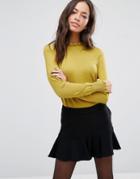 Oasis Cute Frill Knitted Sweater - Green