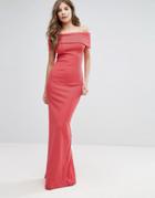 City Goddess Bandeau Maxi Dress With Split Detail - Pink