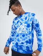 Poler Sweatshirt In Tie-dye With Mountain Print - Blue