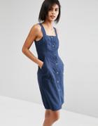 Vero Moda Button Through Pinafore Dress - Total Ecplise