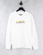 Levi's Pride Relaxed Fit Rainbow Modern Vintage Logo Sweatshirt In White