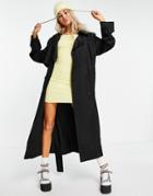 Weekday Cassidy Trench Coat In Black