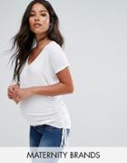 New Look Maternity Ruched Side Top - White