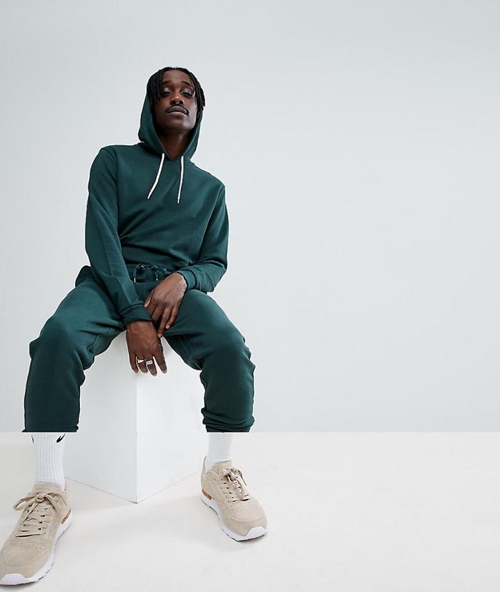 Asos Tracksuit Hoodie/skinny Joggers In Green - Green