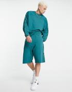 Asos Design Oversized Jersey Shorts With Snaps In Green - Part Of A Set