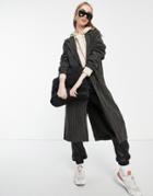 Native Youth Pin Stripe Coat In Black-grey