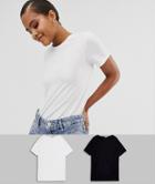 Asos Design Tall Ultimate Organic Cotton T-shirt With Crew Neck 2 Pack Save-multi