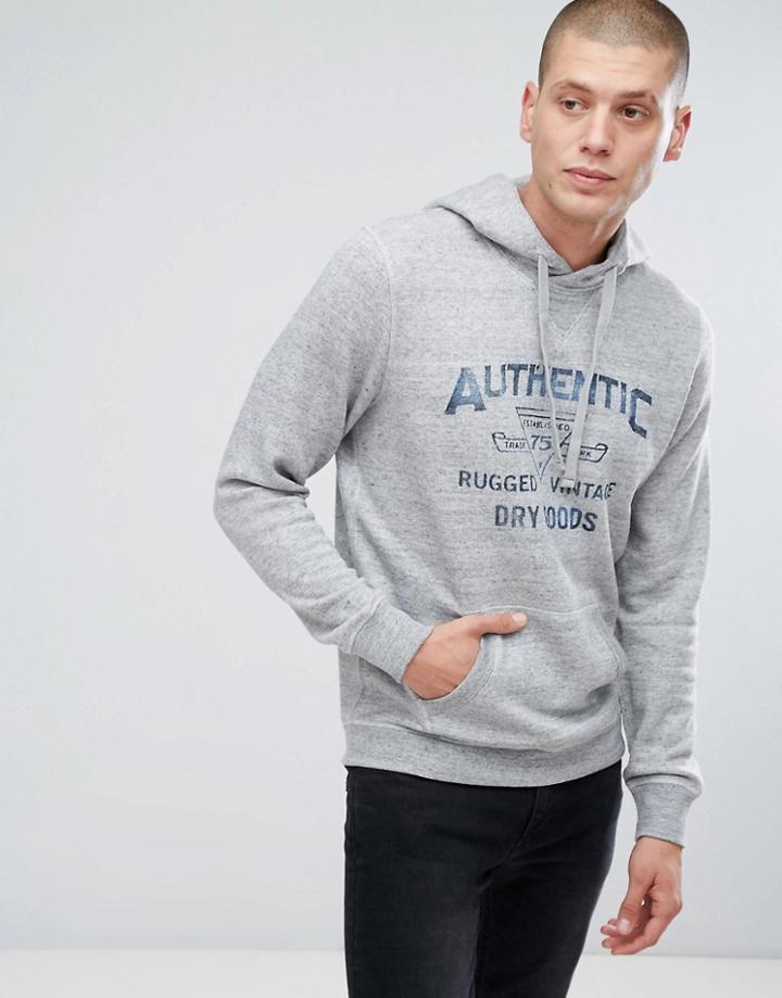 Jack & Jones Vintage Hoodie With Vintage Graphic - Gray