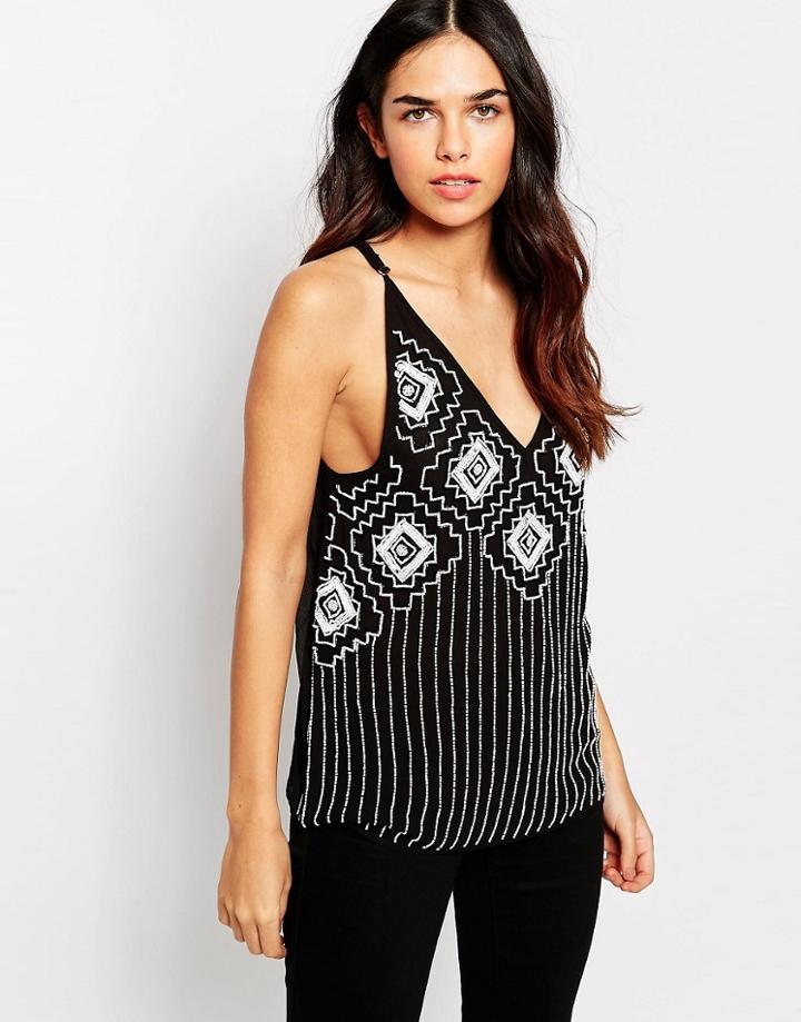 Hazel Embellished Cami - Black