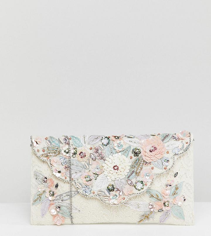 Accessorize Florence Lace Embellished Envelope Clutch - Multi