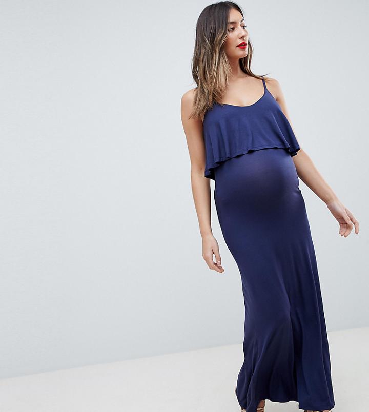 New Look Maternity Double Layer Maxi Dress - Navy