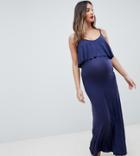 New Look Maternity Double Layer Maxi Dress - Navy