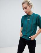 Adidas Eqt High Neck Stripe T-shirt In Green - Green