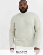 Only & Sons High Neck Fleck Ribbed Knitted Sweater In Cream