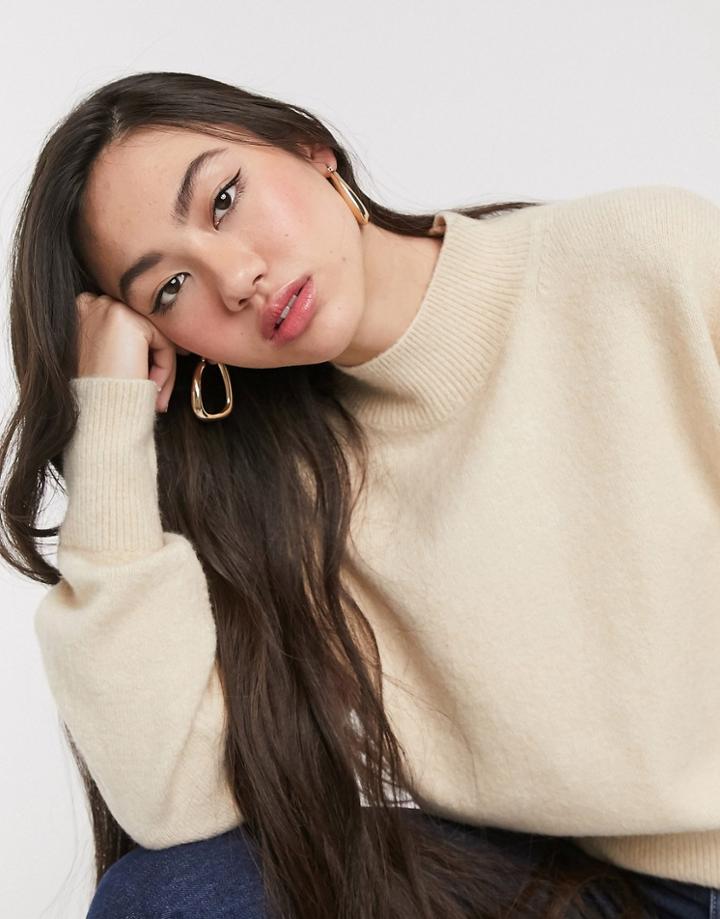 & Other Stories High Neck Sweater In Beige-neutral