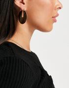 Asos Design Hoop Earrings In Disc Design In Gold Tone