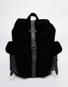 Herschel Supply Co Dawson Micro Velvet Backpack With Leather Trim - Black