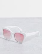 Aj Morgan Resplendid Square Lens Sunglasses-white