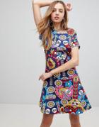 Love Moschino Surpises Printed Skater Dress - Multi