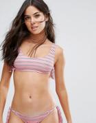 Rip Curl Textured Stripe Cami Bikini Top - Pink