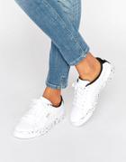 Puma White Leather Sneakers With Speckle Sole - White