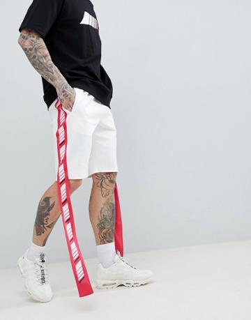Antimatter Shorts In White With Logo Taping - White
