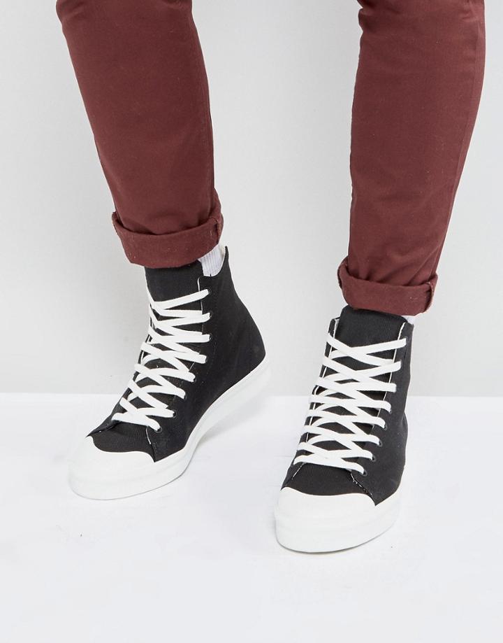 Bershka High Top Sneakers In Navy - Navy