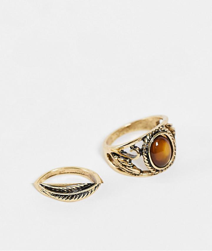 Designb 2 Pack Ring Set In Gold
