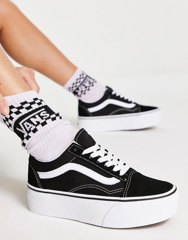 Vans Old Skool Stackform Sneakers In Black Suede