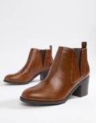 Office Heeled Chelsea Boots - Tan
