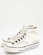 Converse Chuck 70 Hi Hybird Camo Suede-mix Sneakers In Egret-white