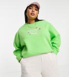 Collusion Plus 'state Of Mind' Sweatshirt In Green