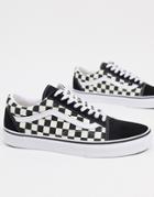 Vans Old Skool Checkerboard Sneakers In Black/white-multi