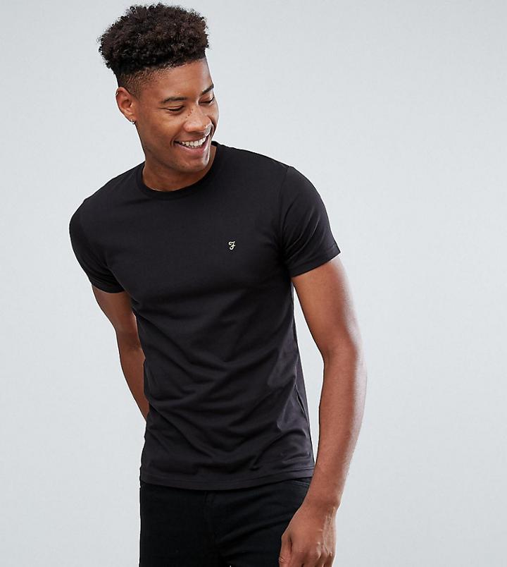 Farah Tall Farris Slim Fit T-shirt In Black - Black