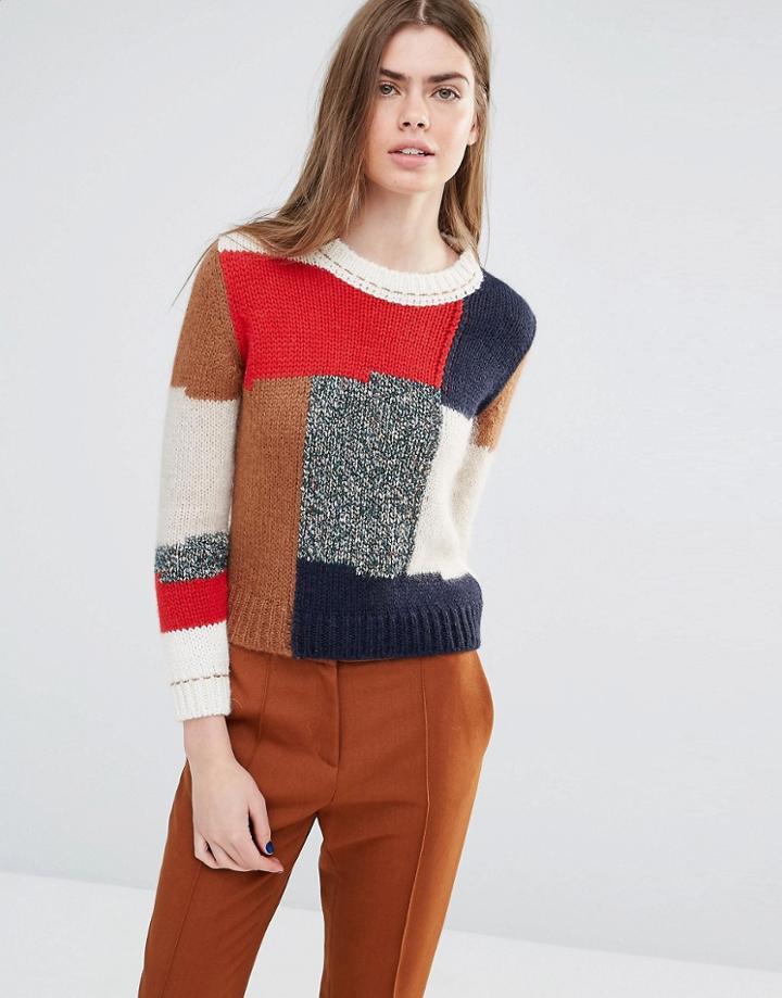 Vanessa Bruno Athe Knitted Sweater With Patchwork - Multi