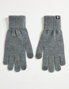 Jack & Jones Knitted Touch Screen Gloves In Gray-grey