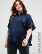 Asos Curve Soft Cocoon Shirt - Black