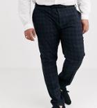 Asos Design Plus Super Skinny Suit Pants In Blackwatch Plaid Check In Navy