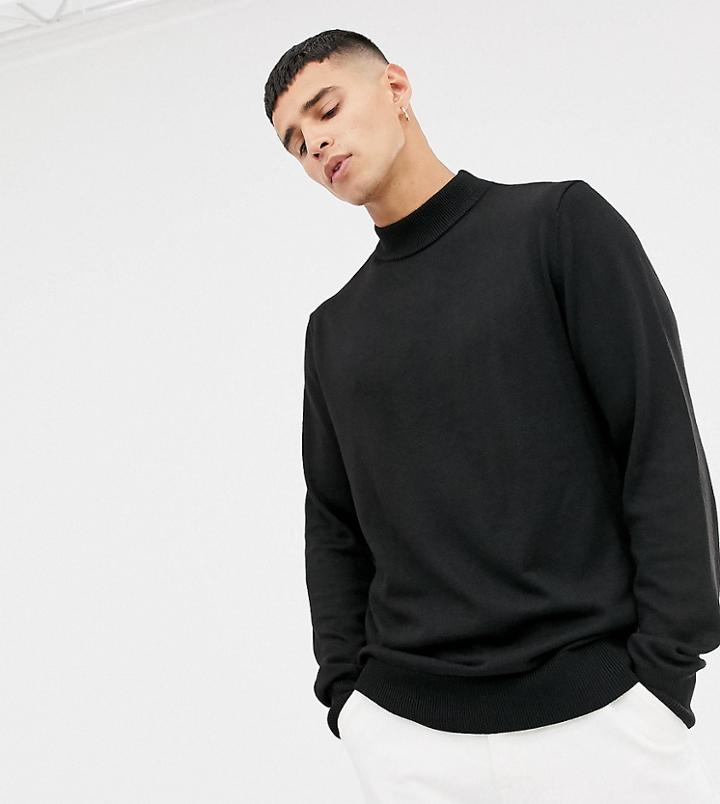 Noak Regular Fit High Neck Sweater In Black - Black
