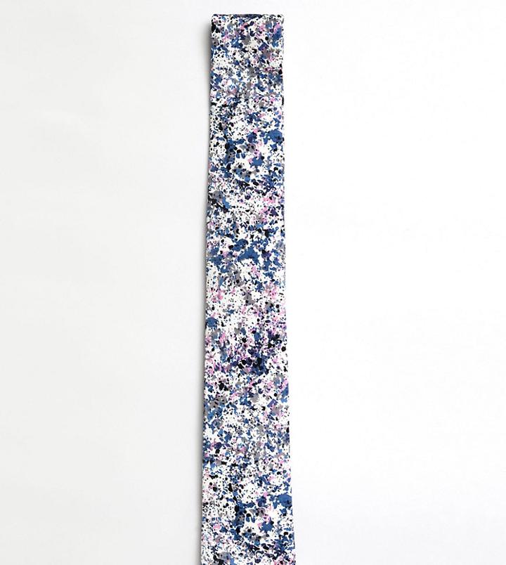 Moss London Tie With Splatter Design - Gray