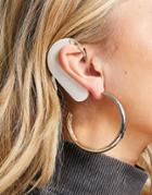 Topshop Drip Oversized Hoop Earrings In Mixed Metals-multi