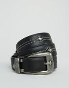 Asos Triangle Detail Jeans Belt - Black