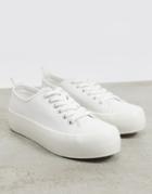 Asos Design Dessy Canvas Sneakers In White