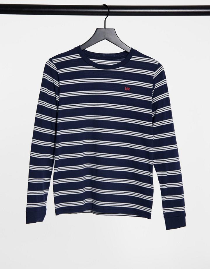 Lee Striped Long Sleeve T-shirt In Navy
