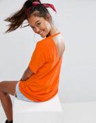 Asos T-shirt With Cutout Back - Orange