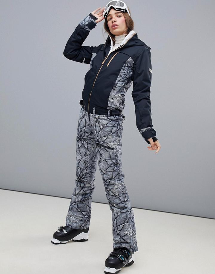Roxy Illusion Ski Suit In Black/multi Print