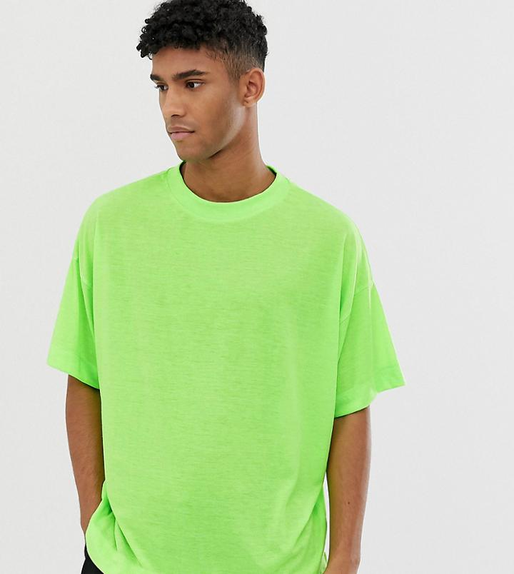 Collusion Oversized T-shirt In Neon Green