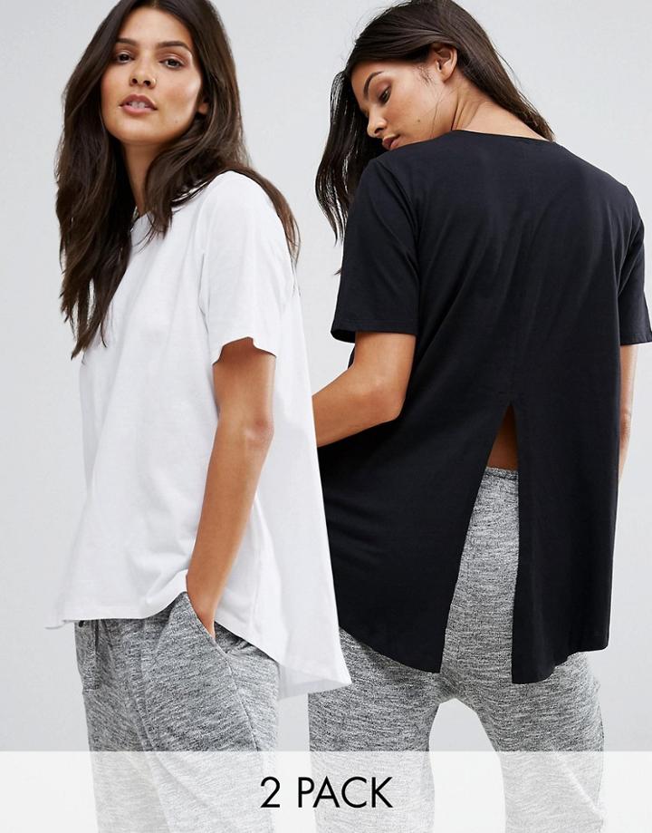 Asos Dip Split Back Update T-shirt 2 Pack - Multi