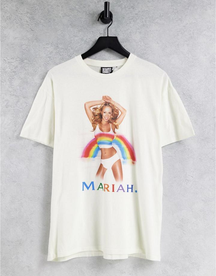 Reclaimed Vintage Inspired Unisex Licenced Mariah T-shirt-white