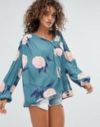 Billabong Blowing Bressze Floral Printed Beach Shirt - Multi